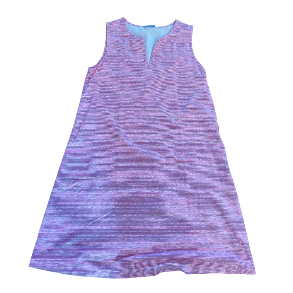 J.McLaughlin Sleeveless Pink Stripe Shift Dress Size M Coastal Chic Resort Wear